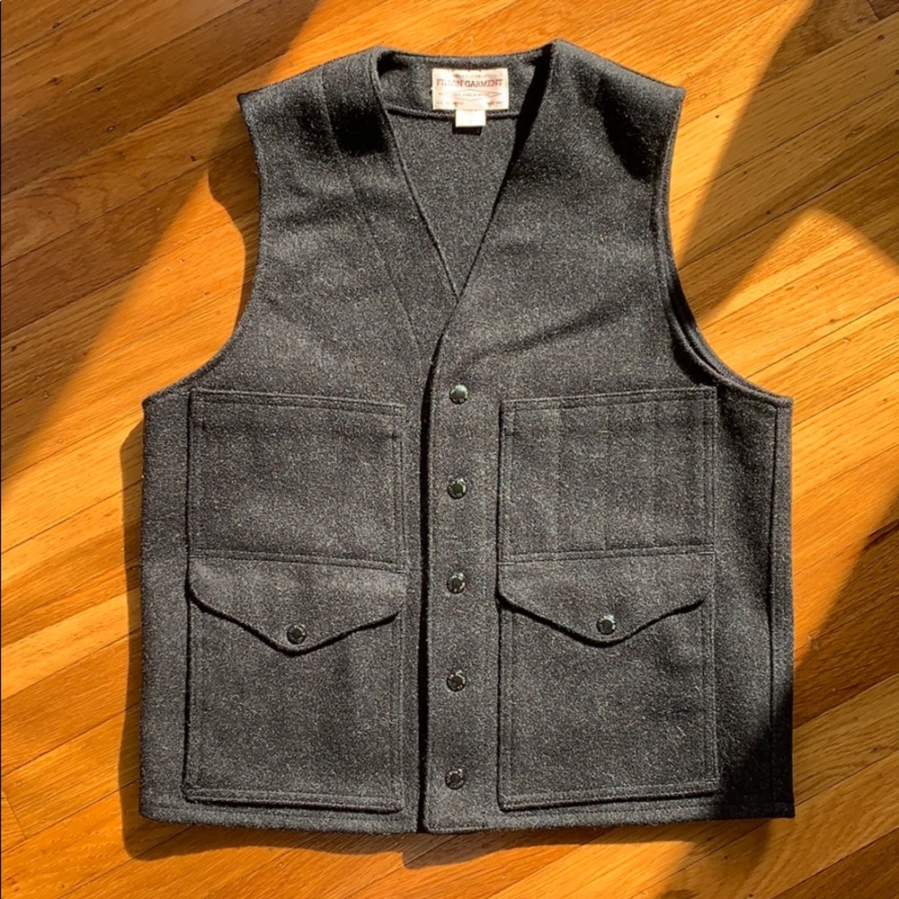 RARE Filson Cruiser Vest Mackinaw Wool Snap Button